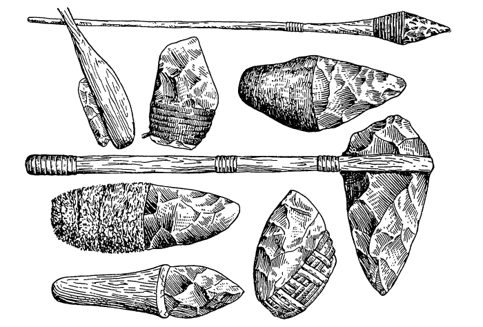 Man-made stone tools